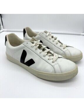 VEJA Womens Natural White Black Leather Casual Shoes Sneakers Women 11 Commute